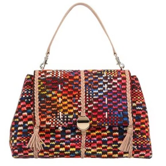 Chloé Penelope Large Braided Wool Leather Shoulder Bag Multicolor - Picture 2 of 14